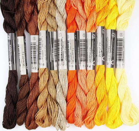 KCS 25 M/skein Mercerized Pearl Cotton crochet needlepoint Thread,Size 5, 12 skeins,mixed color 05 in Kuwait