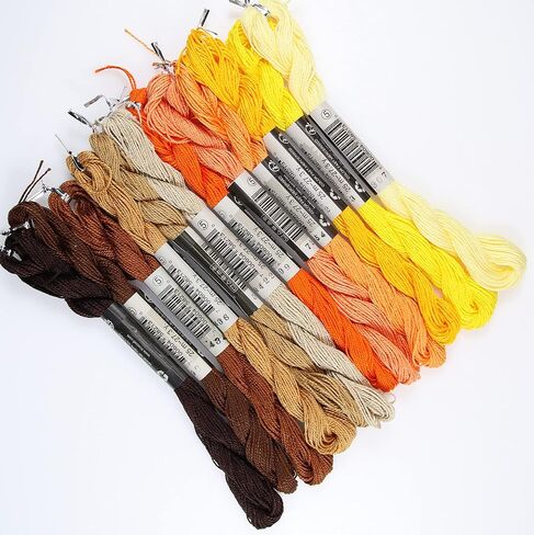 KCS 25 M/skein Mercerized Pearl Cotton crochet needlepoint Thread,Size 5, 12 skeins,mixed color 05 in Kuwait