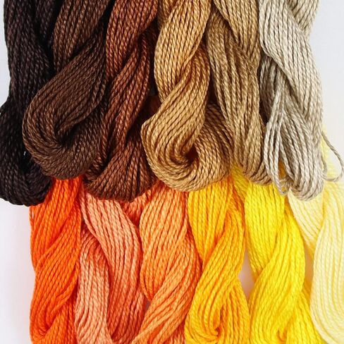 KCS 25 M/skein Mercerized Pearl Cotton crochet needlepoint Thread,Size 5, 12 skeins,mixed color 05 in Kuwait