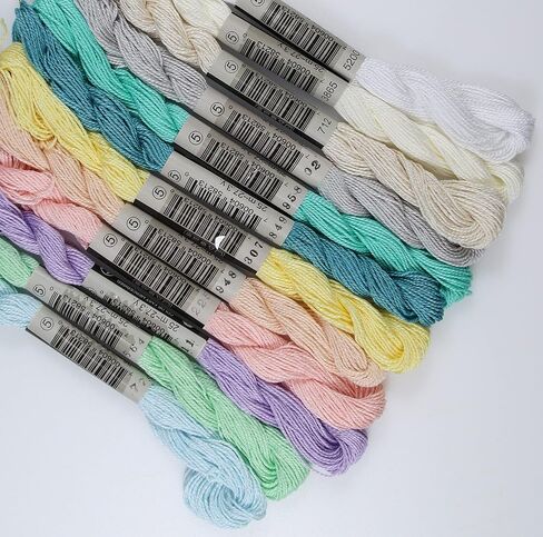 KCS 25 M/skein Mercerized Pearl Cotton crochet needlepoint Thread,Size 5, 12 skeins,mixed color 05 in Kuwait