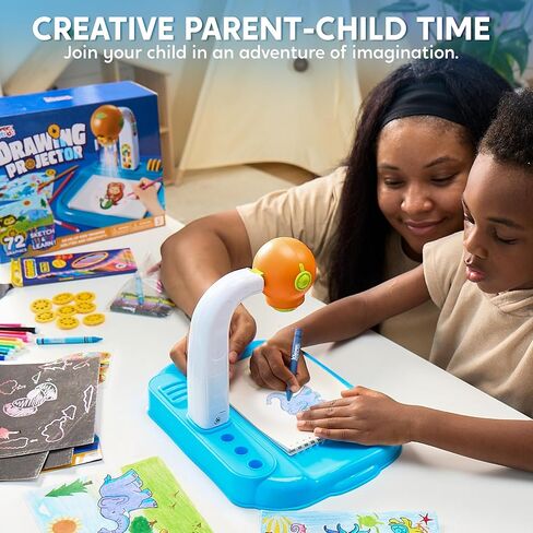 جهاز عرض الرسم للأطفال من Klever Kits مع 72 رسمًا وورقة خدش، لوحة رسم مع ضوء، هدية عيد ميلاد للأولاد والبنات من عمر 3 سنوات فما فوق in Kuwait
