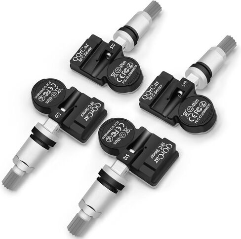 TPMS Sensors Set of 4 - NFC Mobile Programmable 315MHz + 433MHz Universal TPMS Sensor, QQrCar OE-Level NXP Latest 88 Chips Tire Pressure Monitoring System Sensor for 99.99% Vehicles in Saudi Arabia