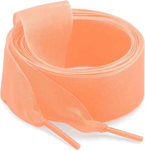 Flat Snow Yarn Shoelaces: 2.5CM Wide Fashion Sheer Tulle Shoelaces 2 Pairs in Saudi Arabia