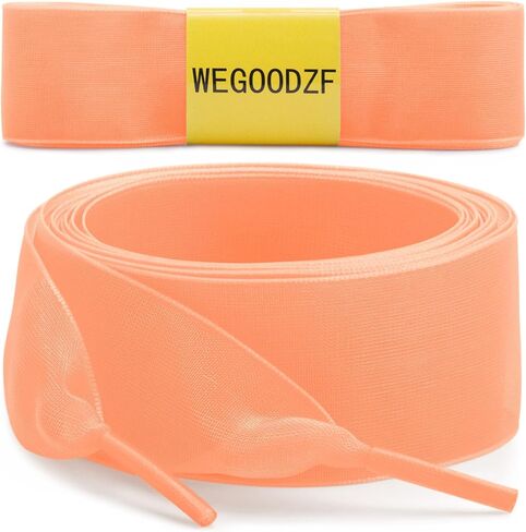Flat Snow Yarn Shoelaces: 2.5CM Wide Fashion Sheer Tulle Shoelaces 2 Pairs in Saudi Arabia