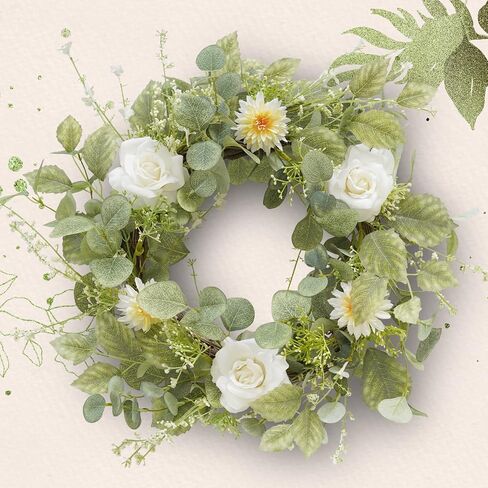 18 Inch Fall Wreath for Front Door with Berry Branchesm Pumpkins Mixed Leaves Pine Cone for Home Porch Thanksgiving Outdoor Indoor Fall Decor in Saudi Arabia