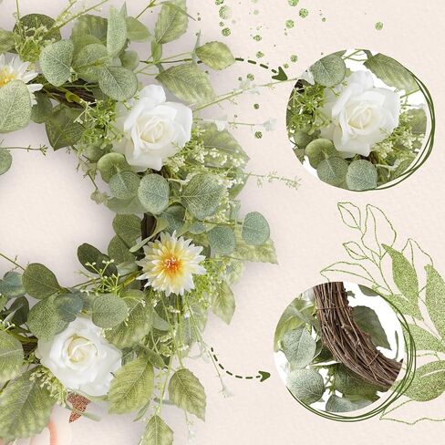 18 Inch Fall Wreath for Front Door with Berry Branchesm Pumpkins Mixed Leaves Pine Cone for Home Porch Thanksgiving Outdoor Indoor Fall Decor in Saudi Arabia