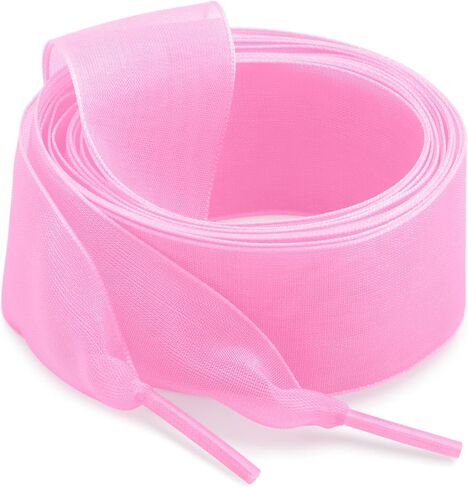 Flat Snow Yarn Shoelaces: 2.5CM Wide Fashion Sheer Tulle Shoelaces 2 Pairs in Kuwait
