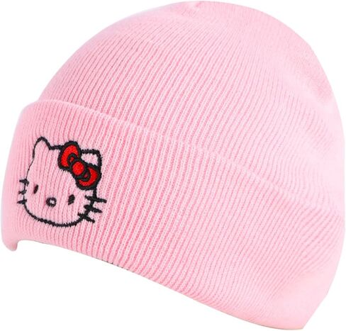 Cartoon Cat Beanie Pink Beanies Knit Beanie,Anime Beanie Kawaii Hat for Teen Ladies,Embroided Knit Hats Yk2 Accessories Birthday Gift in Saudi Arabia