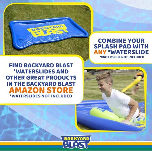 BACKYARD BLAST 10’ x 6’ Splash Zone, Water Slide Splash Pad Accessory in Kuwait