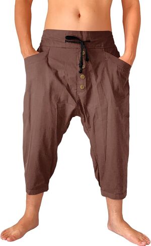 Runcati Mens Medieval Pirate Pants Renaissance Viking Colonial Halloween Costume 3/4 Trousers in Saudi Arabia