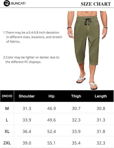 Runcati Mens Medieval Pirate Pants Renaissance Viking Colonial Halloween Costume 3/4 Trousers in Saudi Arabia