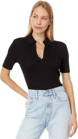 Madewell Women's Modal Rib Short Sleeve Polo in Saudi Arabia