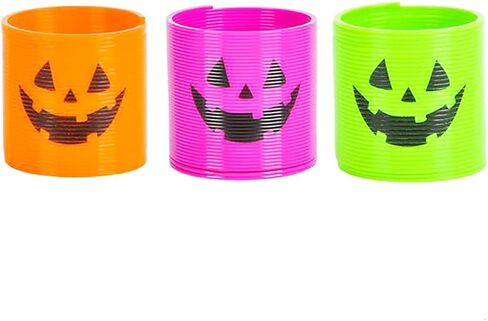 The Dreidel Company Halloween Coil Spring، لفائف على شكل دائرة Jack-O-Lantern، لعبة الربيع السحرية بألوان نيون، مفضلة للحفلات للأطفال، 1.4 بوصة (35 مم) (12 عبوة) in Kuwait