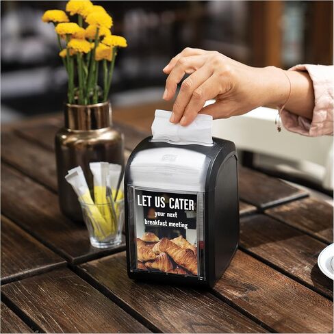Tork Xpressnap Fit Counter Top Napkin Dispenser Starter Pack – 800743 – N14 Dispenser for Restaurants Include 2 x 120, 2-Ply, Natural Napkin Refill Packs in Saudi Arabia