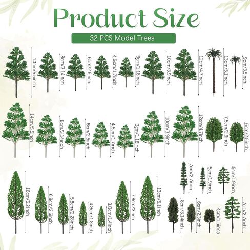 40 Pcs Diorama Supplies Kit Include 32 Miniature Trees 1.2-6.2 Inch Mini Mixed Model Trees Plastic Fake Architecture Trees 8 Bags Scenery Basing Material Kit for DIY Craft (Scenery Trees) in Saudi Arabia