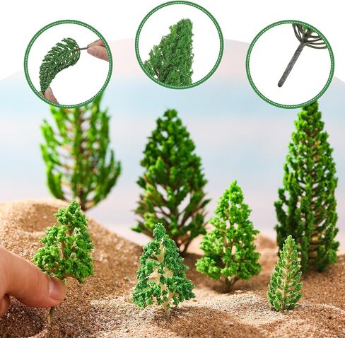 40 Pcs Diorama Supplies Kit Include 32 Miniature Trees 1.2-6.2 Inch Mini Mixed Model Trees Plastic Fake Architecture Trees 8 Bags Scenery Basing Material Kit for DIY Craft (Scenery Trees) in Saudi Arabia