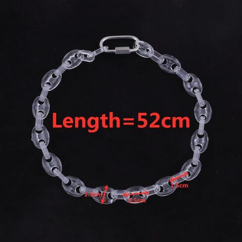 Punk Acrylic Colorful Leopard Print Clear Chain Necklace Rainbow Thick Paper Clip Collar Necklace for Women Teen Girl Gift Hip Hop Geometric Bar Jewelry in Saudi Arabia