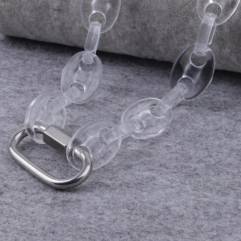 Punk Acrylic Colorful Leopard Print Clear Chain Necklace Rainbow Thick Paper Clip Collar Necklace for Women Teen Girl Gift Hip Hop Geometric Bar Jewelry in Saudi Arabia