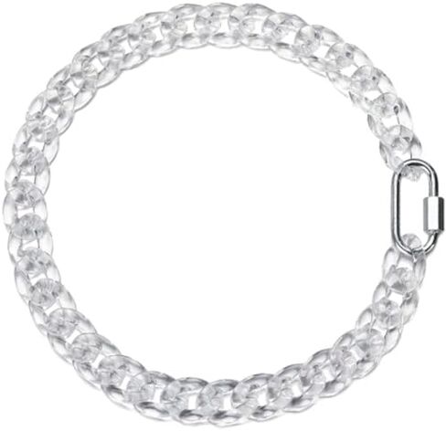 Punk Acrylic Colorful Leopard Print Clear Chain Necklace Rainbow Thick Paper Clip Collar Necklace for Women Teen Girl Gift Hip Hop Geometric Bar Jewelry in Saudi Arabia