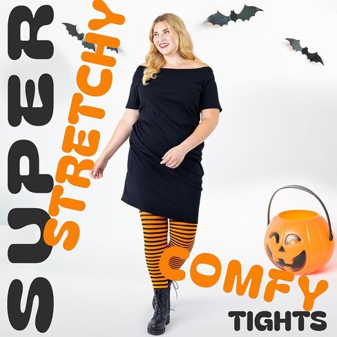 Womens Plus Size Striped Tights Bold Costume Halloween Stockings in Kuwait