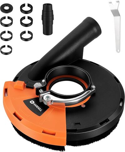 غطاء غبار لمطحنة زاوية مقاس 7 بوصات من HARDELL (غطاء أمامي لمعظم 39 مم - 45 مم)، غطاء غبار لمطحنة الزوايا مع موصل غبار سهل التركيب وتوافق خرطوم المياه لطحن السطح (180 مم) in Kuwait