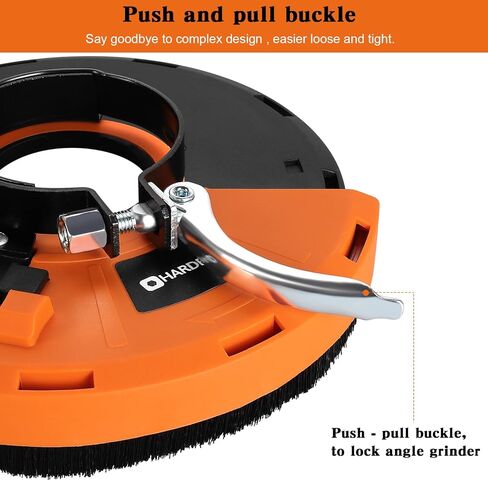 غطاء غبار لمطحنة زاوية مقاس 7 بوصات من HARDELL (غطاء أمامي لمعظم 39 مم - 45 مم)، غطاء غبار لمطحنة الزوايا مع موصل غبار سهل التركيب وتوافق خرطوم المياه لطحن السطح (180 مم) in Kuwait