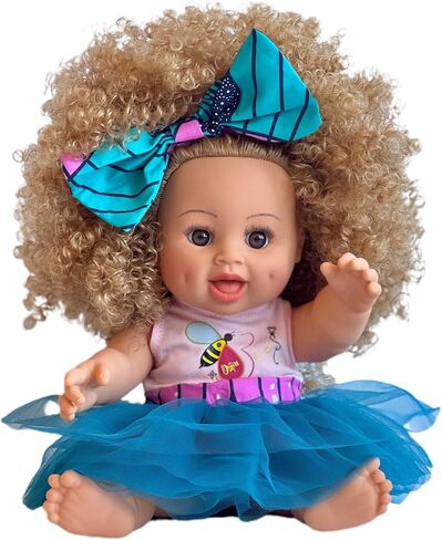Orijin Bees Sweet Joy Baby Bee Doll - African American Doll, Black Doll, Latino Doll, Afro Doll, Baby Doll, Curly Hair Doll, Baby Doll, African Doll, Birthday Gift, in Saudi Arabia