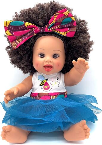 Orijin Bees Sweet Joy Baby Bee Doll - African American Doll, Black Doll, Latino Doll, Afro Doll, Baby Doll, Curly Hair Doll, Baby Doll, African Doll, Birthday Gift, in Saudi Arabia