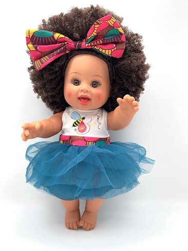 Orijin Bees Sweet Joy Baby Bee Doll - African American Doll, Black Doll, Latino Doll, Afro Doll, Baby Doll, Curly Hair Doll, Baby Doll, African Doll, Birthday Gift, in Saudi Arabia