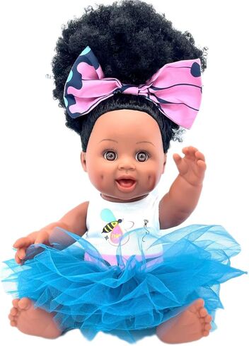 Orijin Bees Sweet Joy Baby Bee Doll - African American Doll, Black Doll, Latino Doll, Afro Doll, Baby Doll, Curly Hair Doll, Baby Doll, African Doll, Birthday Gift, in Saudi Arabia