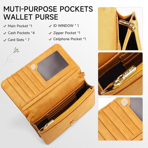 Small Crossbody Bag for Women,Cell Phone Purse Womens Shoulder Handbags Wallet Purse with Credit Card Slots Wristlet in Kuwait