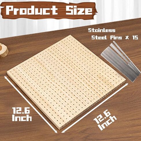Little World Crochet Blocking Board with 15 Pegs/Pins, Blocking Boards for Crochet Projects Granny Square Blocking Board - Wooden Blocking Mats for Crochet, Knitting Stand Gift for Women in Saudi Arabia