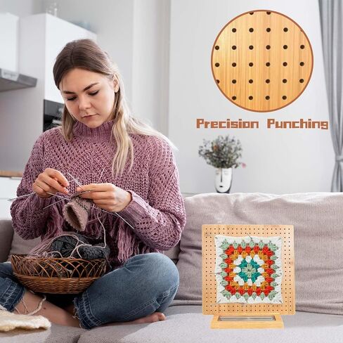 Little World Crochet Blocking Board with 15 Pegs/Pins, Blocking Boards for Crochet Projects Granny Square Blocking Board - Wooden Blocking Mats for Crochet, Knitting Stand Gift for Women in Saudi Arabia