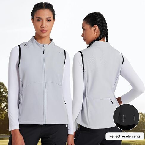 HOTSUIT المرأة ملابس خارجية سترات الصوف المرأة خفيفة الوزن سترة جولف يندبروف سترة بلا أكمام مع 5 جيوب in Kuwait