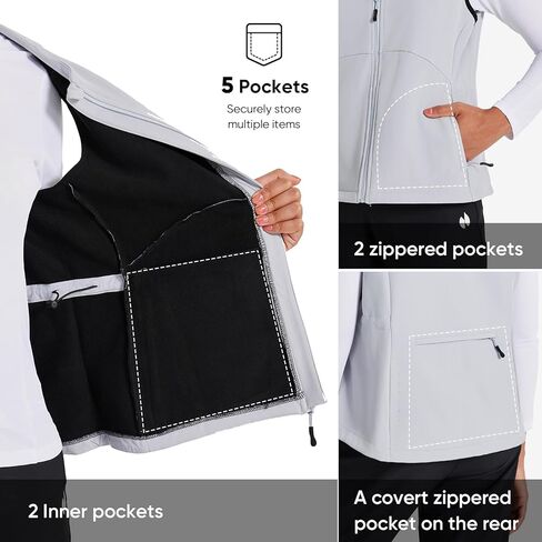 HOTSUIT المرأة ملابس خارجية سترات الصوف المرأة خفيفة الوزن سترة جولف يندبروف سترة بلا أكمام مع 5 جيوب in Kuwait