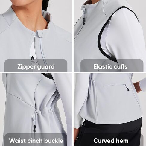 HOTSUIT المرأة ملابس خارجية سترات الصوف المرأة خفيفة الوزن سترة جولف يندبروف سترة بلا أكمام مع 5 جيوب in Kuwait