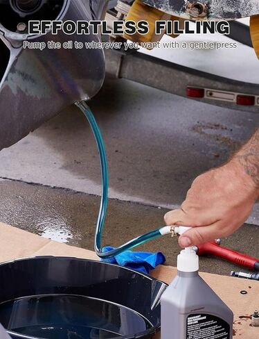 مضخة زيت تروس الوحدة السفلية، عبوة واحدة مناسبة لمعظم المحركات الخارجية للقوارب البحرية والزئبقية المتوافقة مع زجاجات الكوارت القياسية بفتحة 28 مم in Kuwait