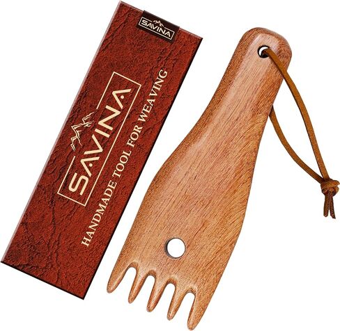 Savina Wooden Weaving Comb for Loom, Tapestry Beater Comb, Hand Carved Weaving Knitting Tools & Accessories for Tapestry, Woven Making Crafts (1Pcs) in Saudi Arabia