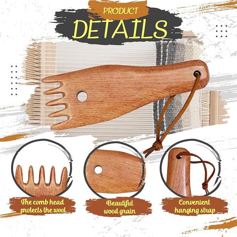 Savina Wooden Weaving Comb for Loom, Tapestry Beater Comb, Hand Carved Weaving Knitting Tools & Accessories for Tapestry, Woven Making Crafts (1Pcs) in Saudi Arabia