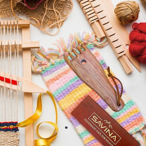 Savina Wooden Weaving Comb for Loom, Tapestry Beater Comb, Hand Carved Weaving Knitting Tools & Accessories for Tapestry, Woven Making Crafts (1Pcs) in Saudi Arabia