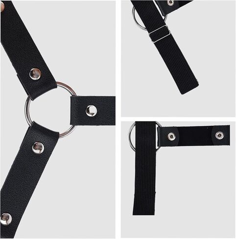 2 PCS Thigh Garters for Women, Adjustable Elastic Leather Leg Harness for Woman 2 Rows Leg Garters for Thigh, Thigh Harness Punk Thigh Straps Gothic Thigh Rings Garter Thigh Holster Strap Halloween in Saudi Arabia