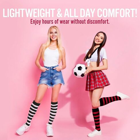 Dress Up America Cotton Striped Socks for Adults - Striped Knee High Socks for Men & Women | Teens - Stylish and Comfortable in Saudi Arabia
