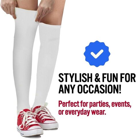 Dress Up America Cotton Striped Socks for Adults - Striped Knee High Socks for Men & Women | Teens - Stylish and Comfortable in Saudi Arabia