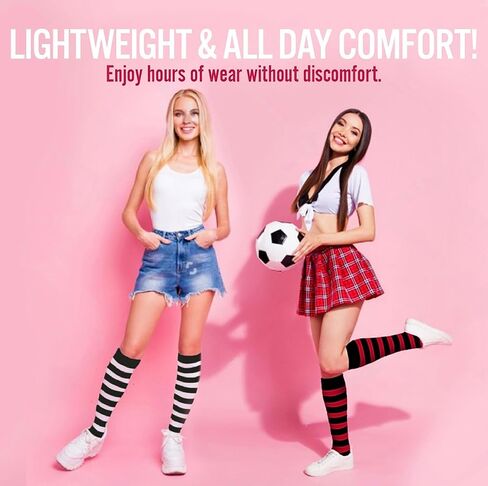 Dress Up America Cotton Striped Socks for Adults - Striped Knee High Socks for Men & Women | Teens - Stylish and Comfortable in Saudi Arabia