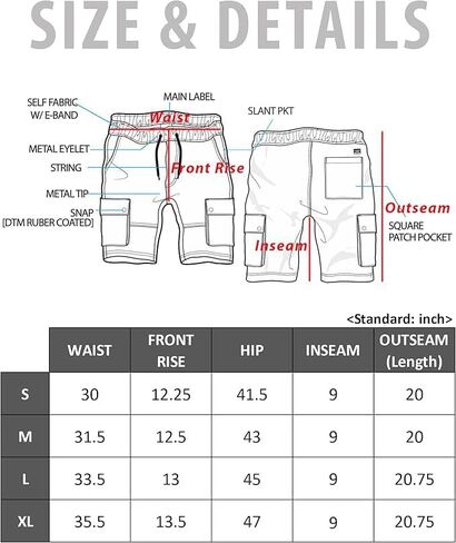 Southpole Men's Quick Dry Water Resistant Cargo Shorts, Inseam 9" in Saudi Arabia