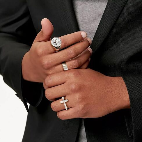 KISS WIFE Silver Punk Hippie Gothic Chunky Ring Set for Men, Size 9-10, Alloy Material, Halloween Jewelry in Saudi Arabia