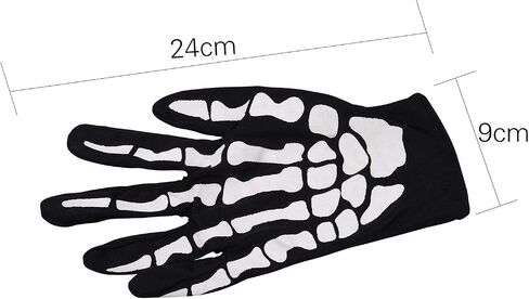 Halloween Skeleton Gloves,Full Finger Skeleton Pattern Gloves Cosplay Costume Accessories for Men Women Adults in Saudi Arabia