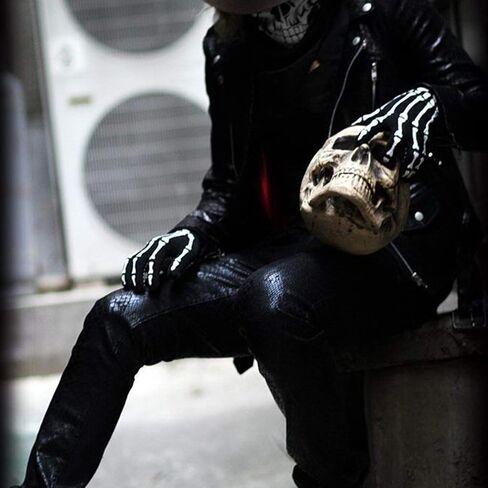 Halloween Skeleton Gloves,Full Finger Skeleton Pattern Gloves Cosplay Costume Accessories for Men Women Adults in Saudi Arabia