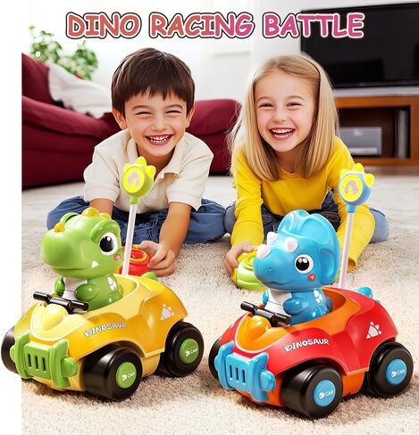 Remote Control Car for Toddlers 1-3, Dinosaur Car for Kids Age 2-4, Babies Toys for 18+Months, RC Car with LED Lights & Music, Boys and Girls Christmas Birthday Gifts 2 3 4 5 Years Old in Saudi Arabia