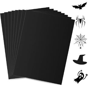 30 Sheets Black Cardstock 8.5x11, 230gsm/80lb Thick Paper Black Construction Paper for Halloween Crafts, Card Making, Invitations, Printing, Scrapbook Supplies